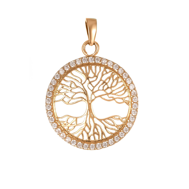خرید و قیمت آویز گردنبند طلا 18 عیار زنانه جواهری حقانی مدل مینیمال درخت