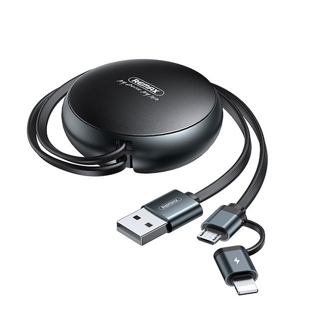 کابل تبدیل USB به MicroUSB/لایتنینگ ریمکس مدل RC-182i طول 0.96 متر