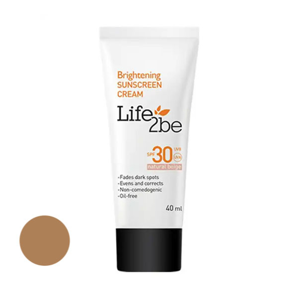کرم ضد آفتاب رنگی لایف توبی spf30 مدل NB مناسب برای انواع پوست حجم 40 میلی لیتر