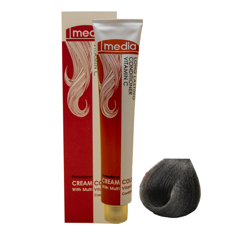 رنگ مو مدیا سری زیتونی شماره 3.3 حجم 100 میلی لیتر رنگ قهوه ای زیتونی تیره