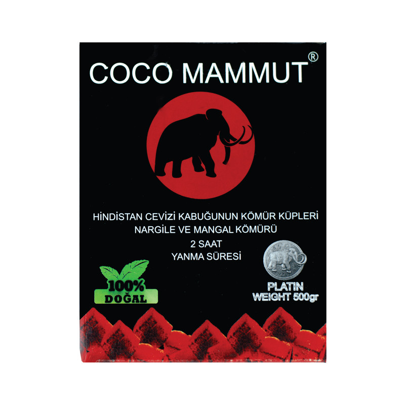 ذغال فشرده کوکو ماموت مدل coconut shell وزن 500 گرم