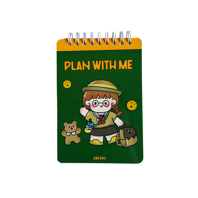 دفتر برنامه ریزی 100 برگ آبرنگ مدل فنر بالا طرح دخترانه