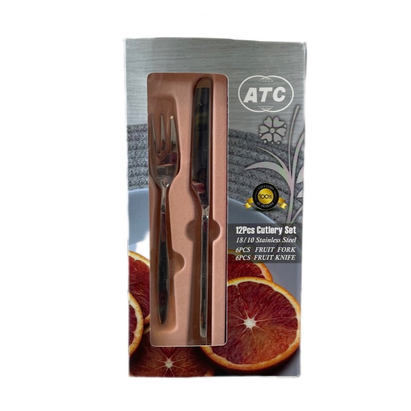 ست کارد و چنگال ای تی سی مدل استیل کد 975 بسته 12 عددی