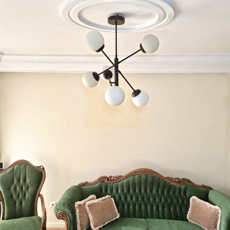 لوستر آویز مدل مدرن حبابی طرح مولکولی کد 003