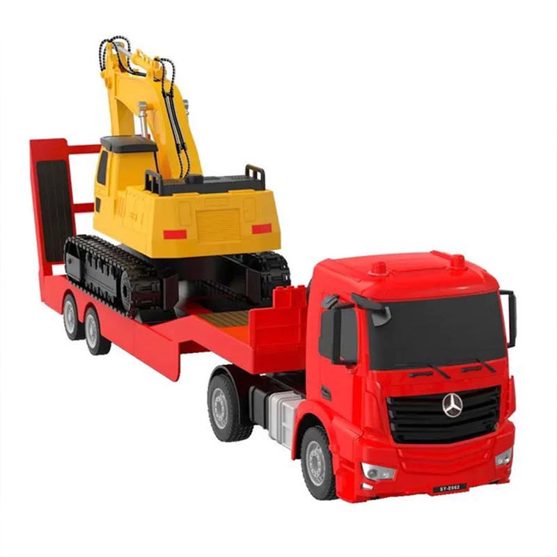 خرید و قیمت ماشین بازی کنترلی دبل ای مدل تریلر بنز حمل جرثقیل شارژی مجموعه دو عددی