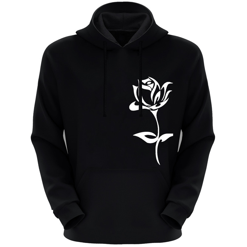 هودی زنانه طرح گل کد F02 رنگ مشکی