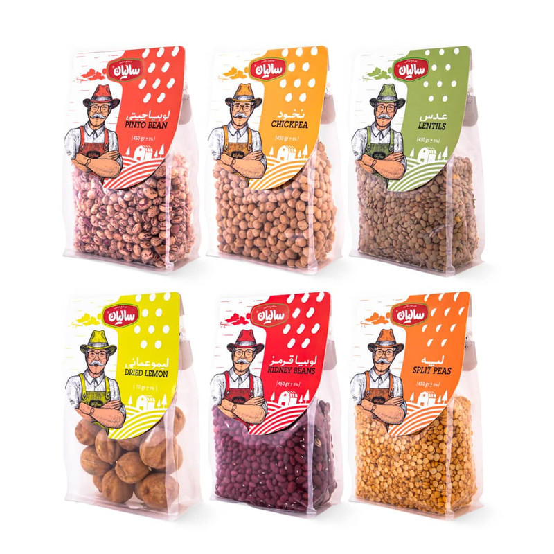 حبوبات صنایع غذایی سالیان - 450 گرم مجموعه شش عددی