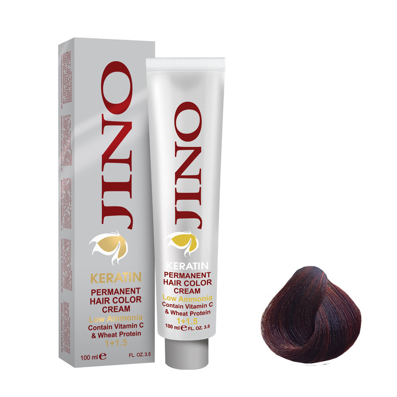 رنگ مو ژینو سری Red Violet شماره 4.62 حجم 100 میلی لیتر رنگ قهوه ای شرابی متوسط