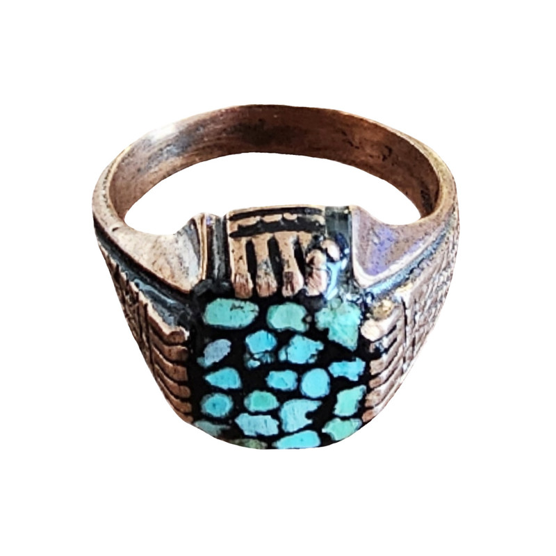 خرید و قیمت انگشتر دستساز مردانه مدل فیروزه کوب کد S164