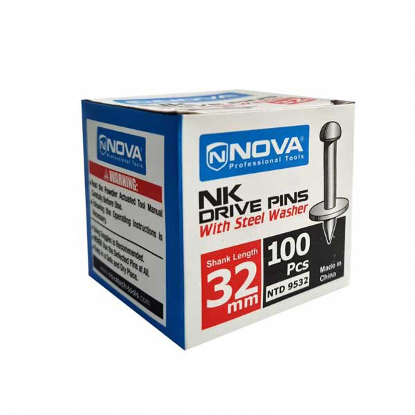 میخ و چاشنی بتن نووا مدل 9532 سایز 32 میلیمتر بسته 100 عددی