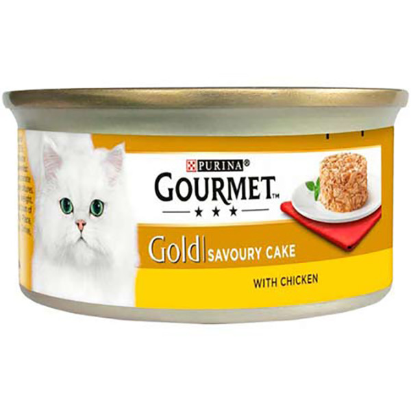 کنسرو گربه گورمت مدل کیکی طعم مرغ وزن 85 گرم