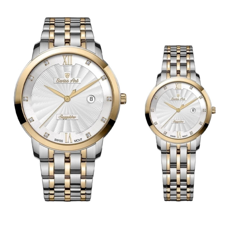 خرید و قیمت ست ساعت مچی عقربهای زنانه و مردانه سوئیس آرت مدل sw7892