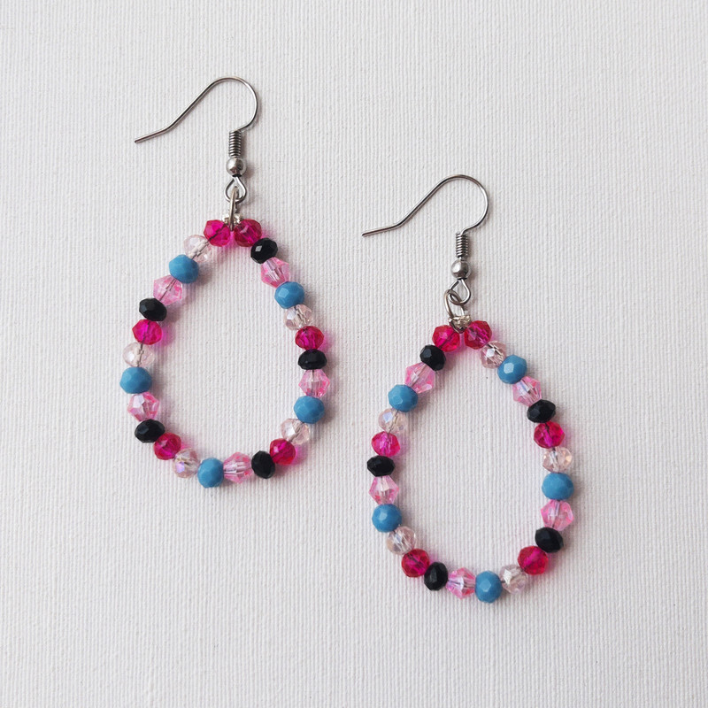 گوشواره دست ساز زنانه مدل کریستالی کد 81