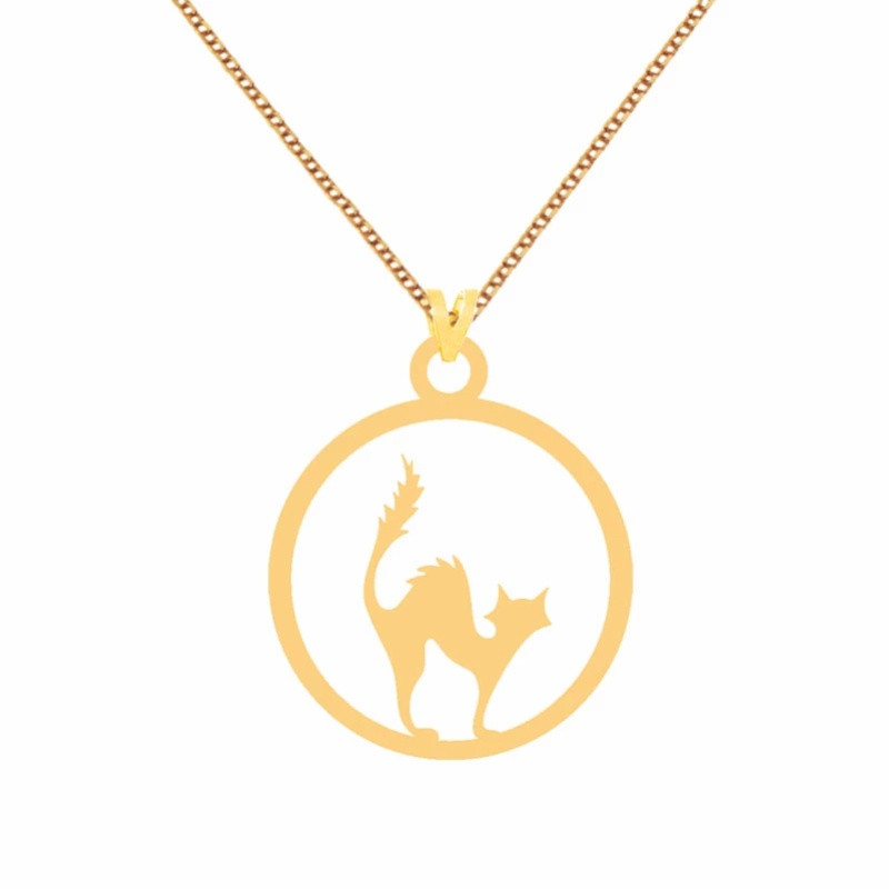 گردنبند طلا 18 عیار زنانه مدل گربه