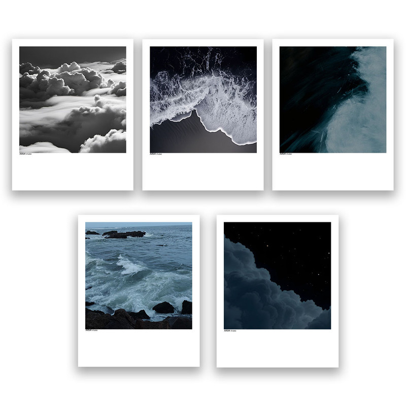 آویز تزیینی عرش مدل فانتزی منظره دریا کد Asa1001 مجموعه پنج عددی