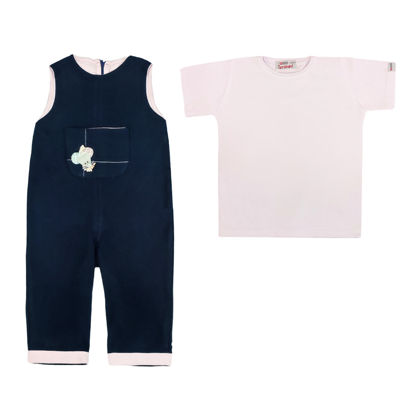 خرید و قیمت ست تیشرت و سرهمی بچگانه برشاد مدل N407 رنگ سرمه ای