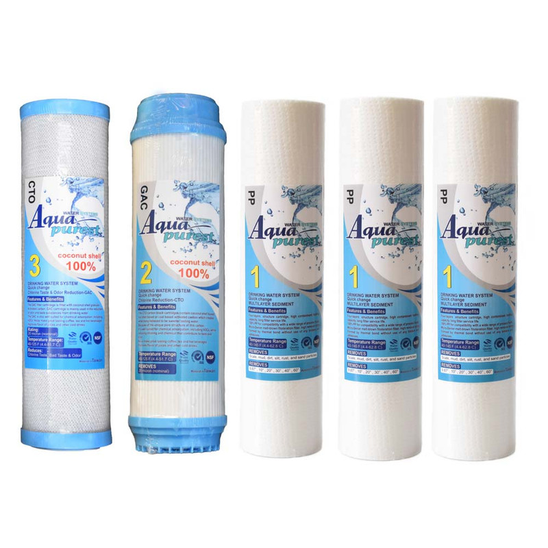 خرید و قیمت فیلتر دستگاه تصفیه کننده آب آکوا پیورست مدل RO-05 مجموعه 5 عددی