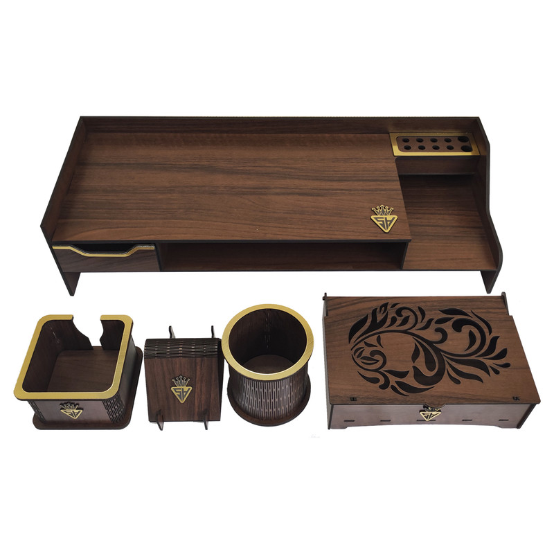 ست لوازم اداری رومیزی ساها دیزاین مدل دارا کد SH-SD5 مجموعه 5 عددی