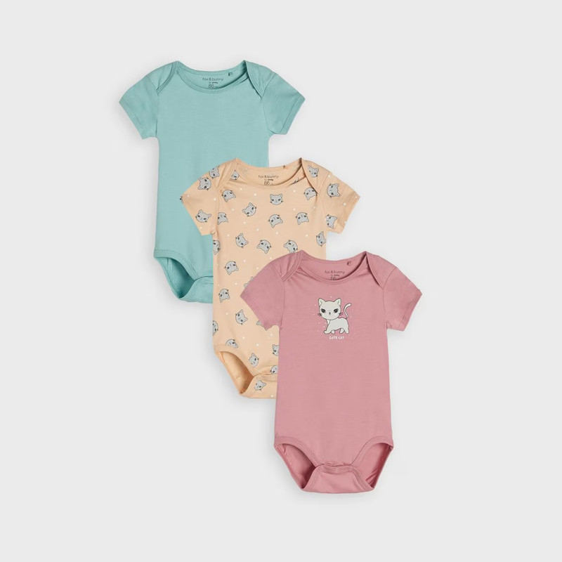 بادی نوزادی سین سی مدل CUTE CAT مجموعه 3 عددی