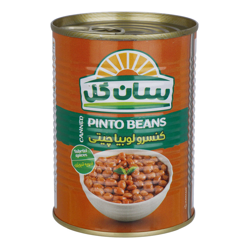خرید و قیمت کنسرو لوبیا چیتی با ادویه تبریزی سان گل - 420 گرم