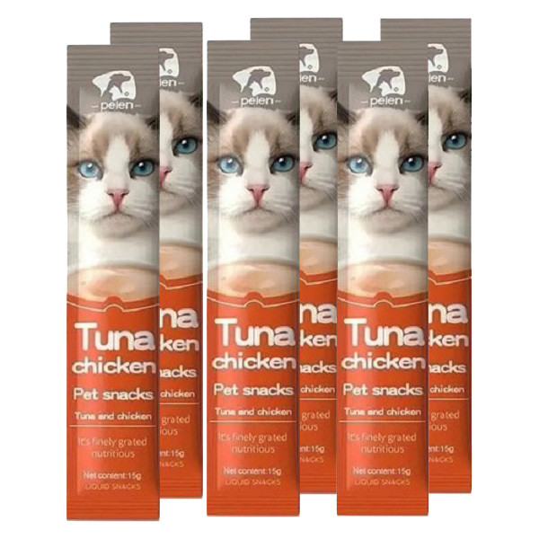 بستنی گربه پین مدل تن با مرغ وزن 15 گرم مجموعه 6 عددی