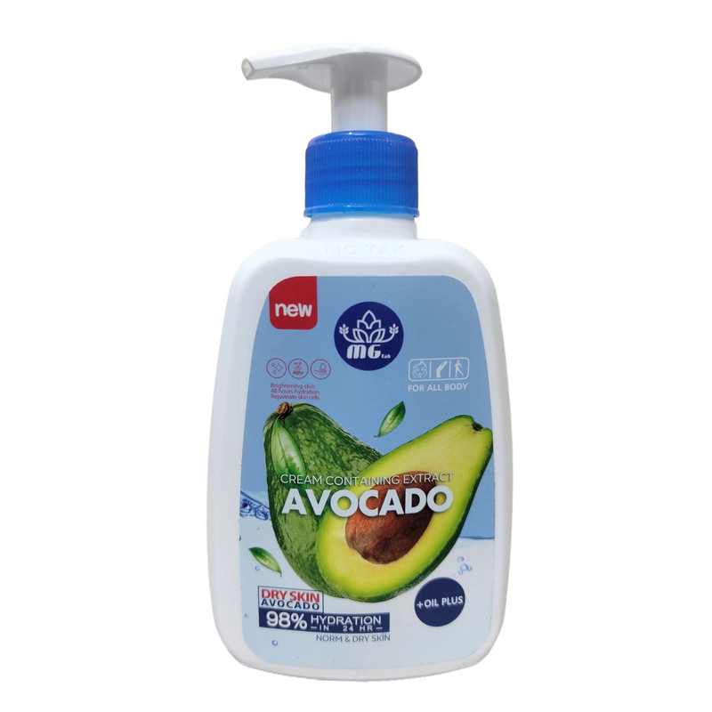 کرم آبرسان ام جی تک مدل پمپی آووکادو حجم 350 میلی لیتر