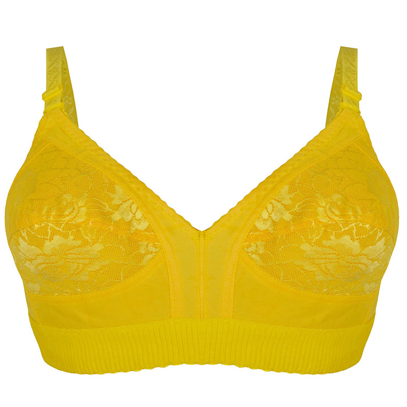 سوتین زنانه پرجامدا مدل کش پهن کد 340020710 رنگ زرد