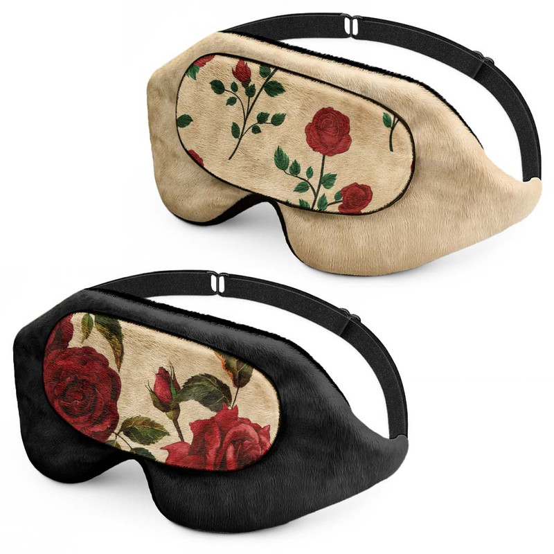 چشم بند خواب کاوا ماسک مدل گل رز C307 مجموعه 2 عددی