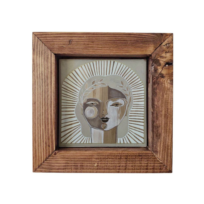 تابلو کاشی گلاک طرح مینیمال دختر کد FT54