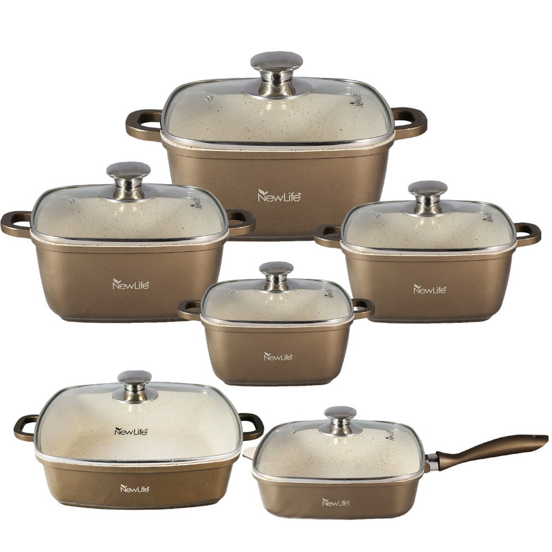 سرویس پخت و پز 12 پارچه نیولایف مدل 12-4019-B-FLAX