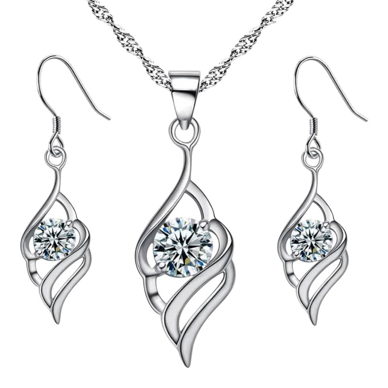 نیم ست نقره زنانه مدل بال فرشته