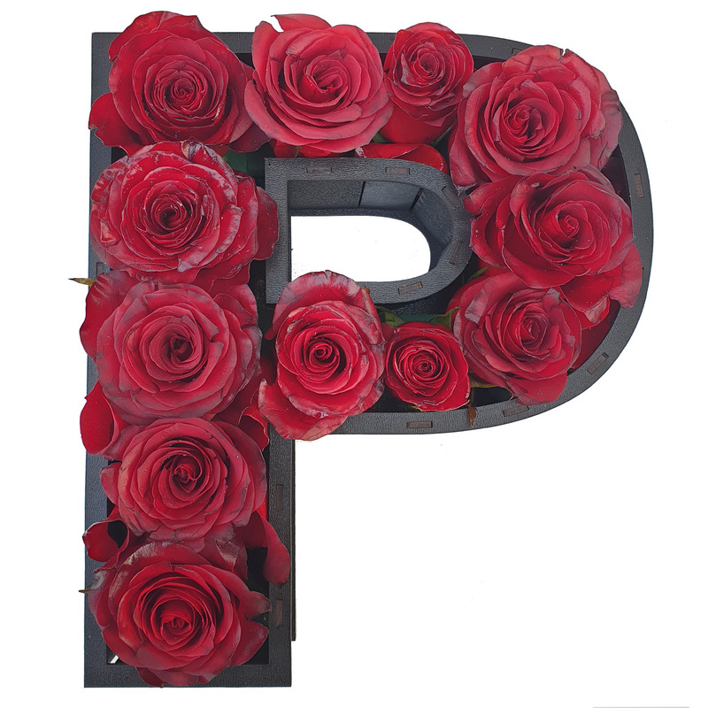 جعبه گل رز کلبه گل سن سون مدل حرف P