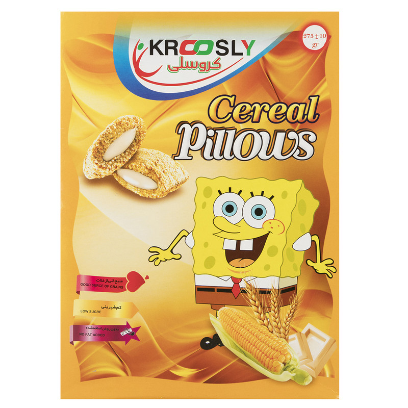 خرید و قیمت غلات صبحانه بالشتی با مغزی شکلات سفید کروسلی مقدار 275 گرم