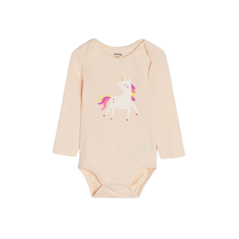 بادی آستین بلند نوزادی سین سی مدل اسب تک شاخ