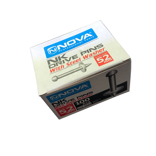 خرید و قیمت میخ و چاشنی بتن نووا مدل 9532 سایز 52 میلیمتر بسته 100 عددی