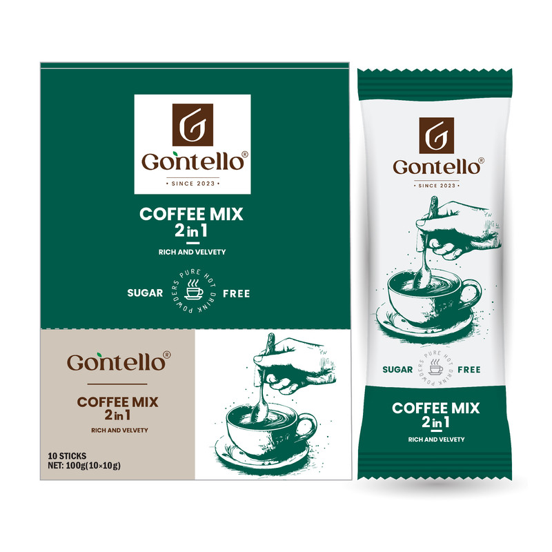 کافی میکس 2 در1 بدون شکر رژیمی گونتلو - 10 گرم بسته 10 عددی