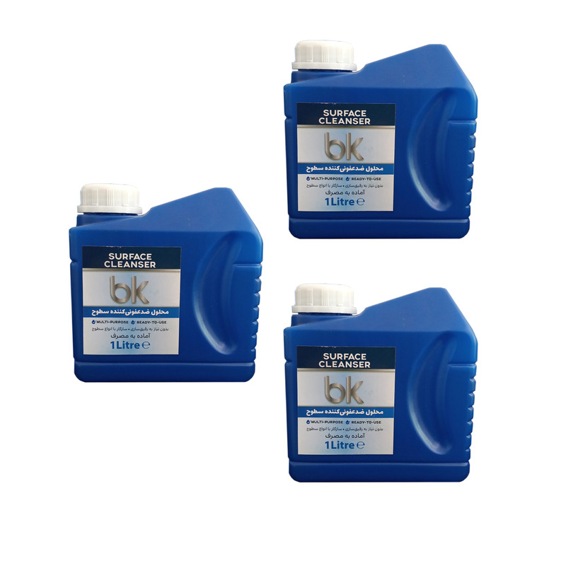 محلول ضدعفونی کننده سطوح بی کی مدل AB حجم 1000 میلی لیتر مجموعه 3 عددی