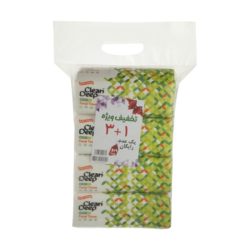 دستمال کاغذی 250 برگ دیپ کلین مدل 01 بسته 4 عددی