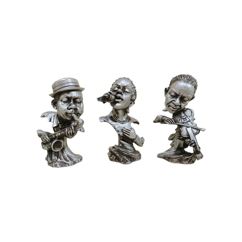 خرید و قیمت مجسمه مدل نوازنده آفریقایی بسته 3 عددی