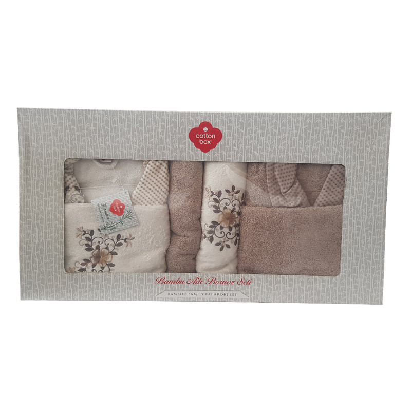 سرویس حوله پالتویی 10 تکه کاتن باکس مدل 3D Nakışlı