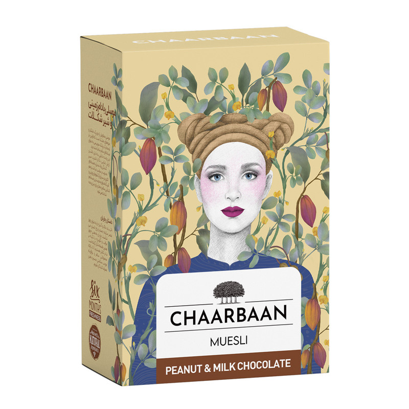 گرانولا موسلی بادام زمینی و شیرشکلات چاربان- 250 گرم