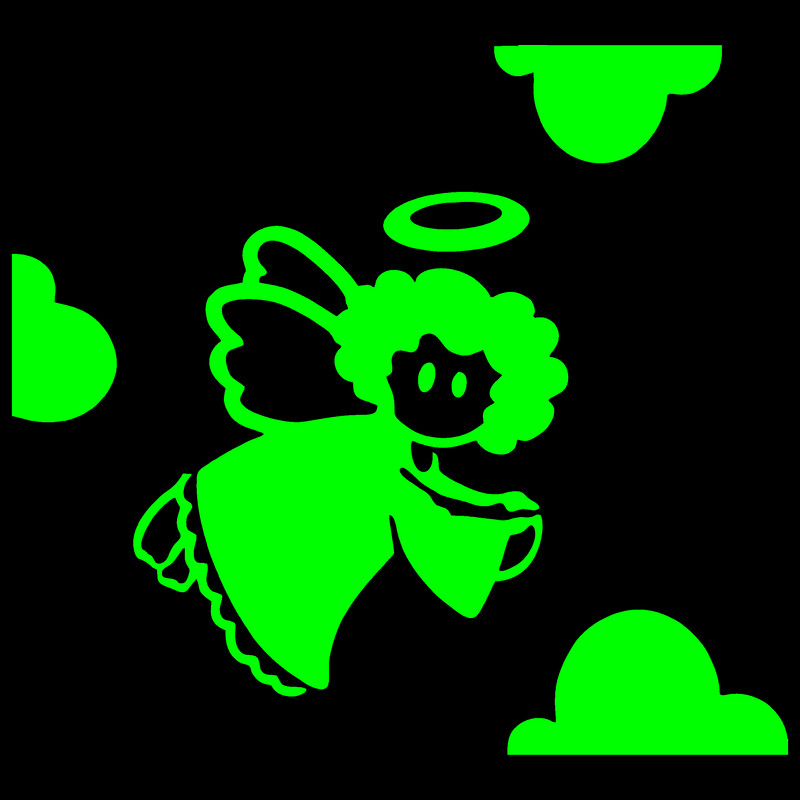 استیکر دیواری کودک مدل شبنما طرح فرشته بسته 4 عددی