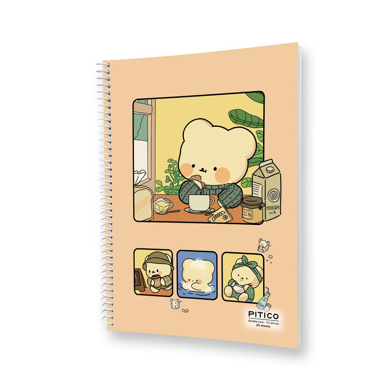 دفتر زبان 60 برگ پیتیکو مدل مجلد طرح گربه کوچولو کد 387