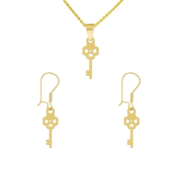 خرید و قیمت نیم ست طلا 18 عیار زنانه رضا گلد مدل کلید