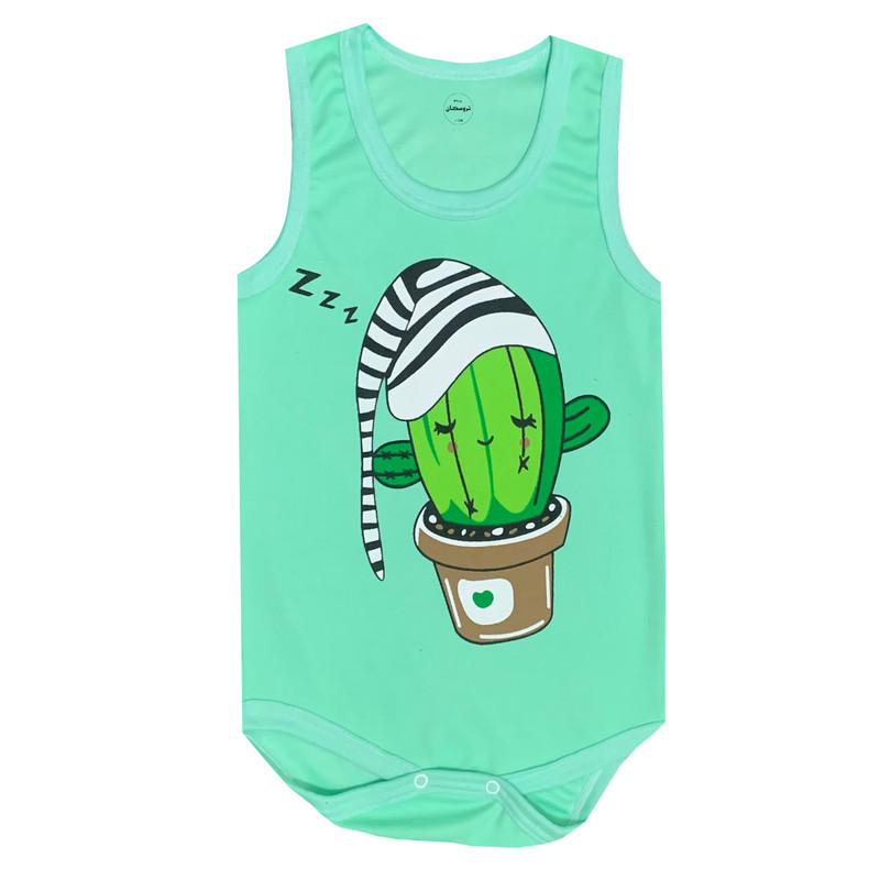 بادی آستین کوتاه نوزادی تروسکان مدل کاکتوس