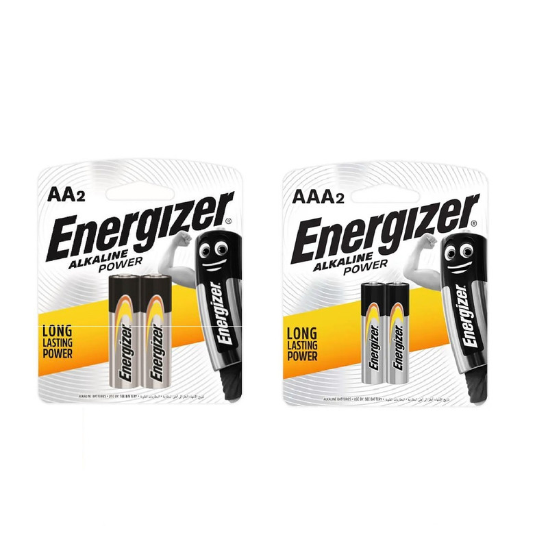 باتری قلمی و نیم قلمی انرجایزر مدل Alkaline Power بسته چهار عددی