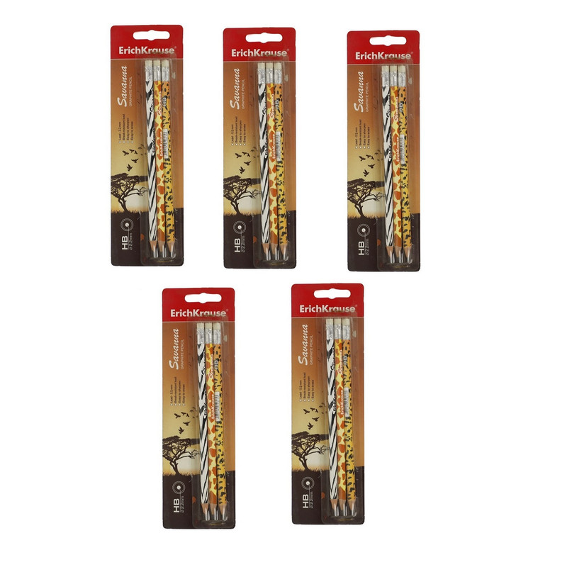 مداد مشکی اریک کراوزه مدل 5-EK-savanna بسته 5 عددی