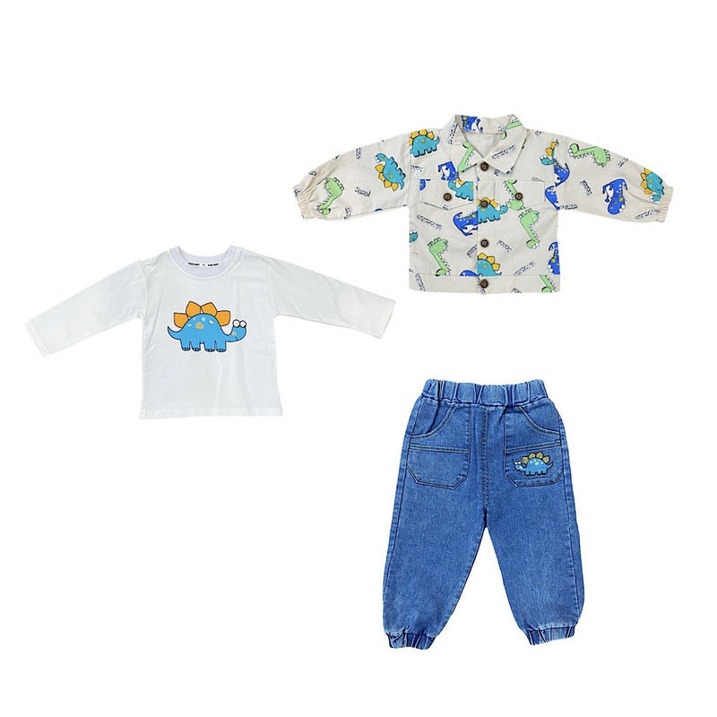 خرید و قیمت ست 3 تکه لباس پسرانه مدل دایناسور