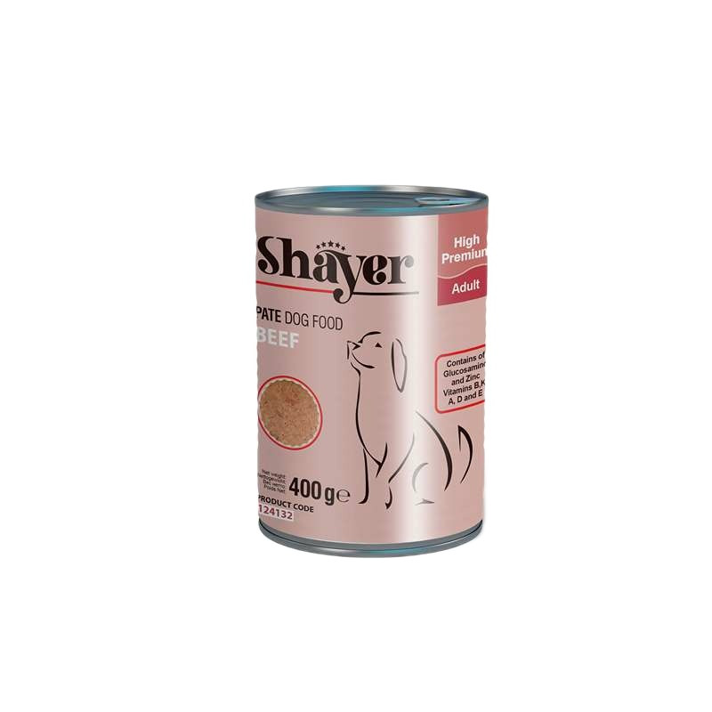 خرید و قیمت کنسرو غذای سگ شایر مدل گوشت وزن 400 گرم