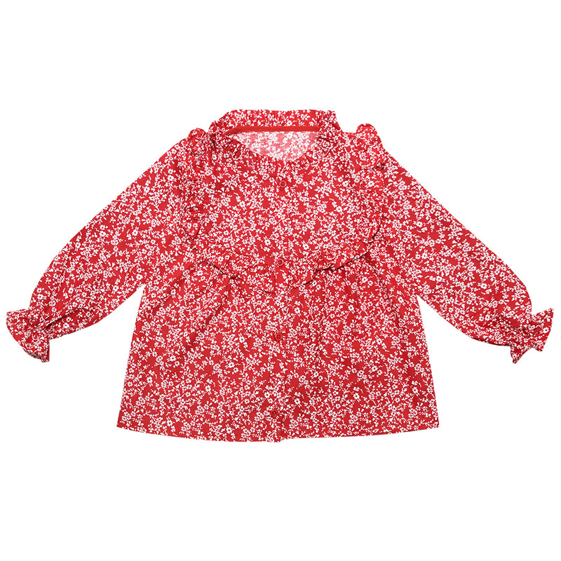 شومیز آستین بلند دخترانه گنجشکک مدل پرنسسی شکوفه بهار پوپلین